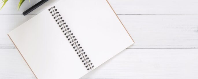 white blank notebook